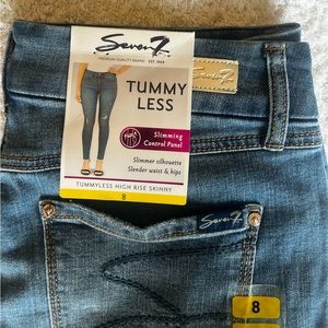 Seven 7 TummyLess High Rise Skinny Jeans.